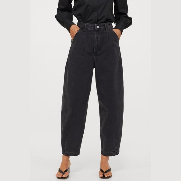 H&M Denim - H&M Balloon Fit Ultra High Waist Jeans Black Wash